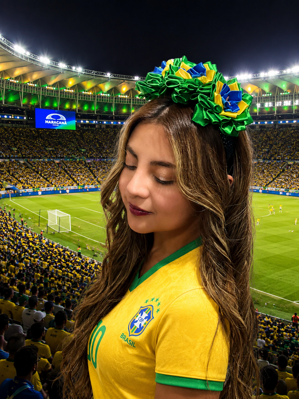 Handgemachtes Blumenstirnband – Brasilien Edition