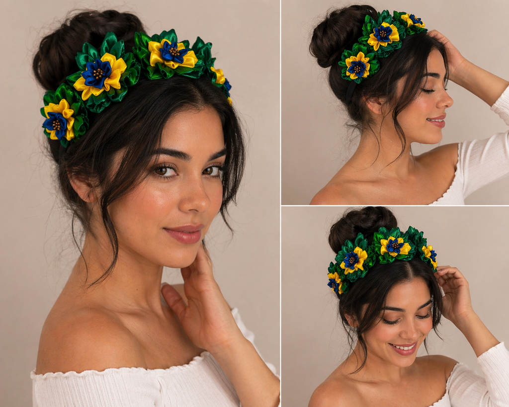 Handmade Floral Headband – Brazil Edition